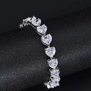30ct Heart Tennis Bracelet